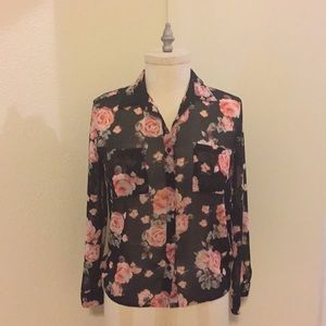 Forever 21 Floral Button Down Shirt